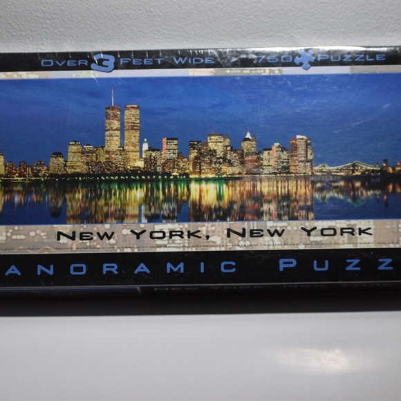 New York New York Panoramic Puzzle 3 Feet Wide 750 Piece Twin Towers Sealed - Picture 1 of 7